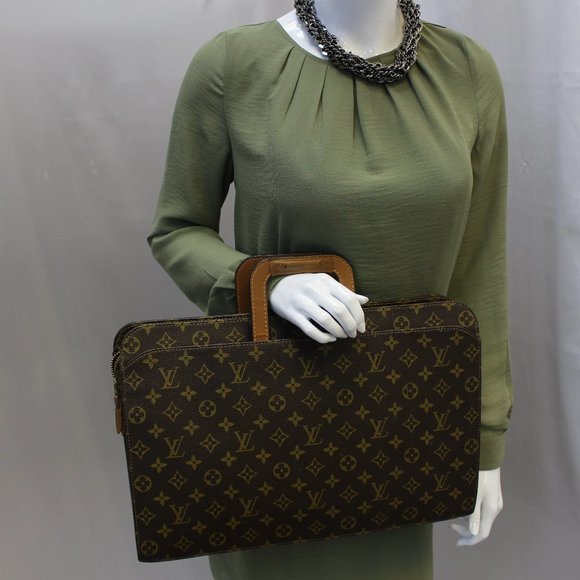 Louis Vuitton Vintage Monogram Portfolio Bag Brown